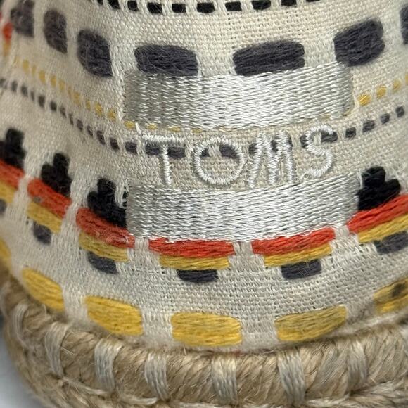 TOMS Alpargata Rope Espadrille Natural Aztec Embroidered Womens Sz 11 Boho - Picture 6 of 9